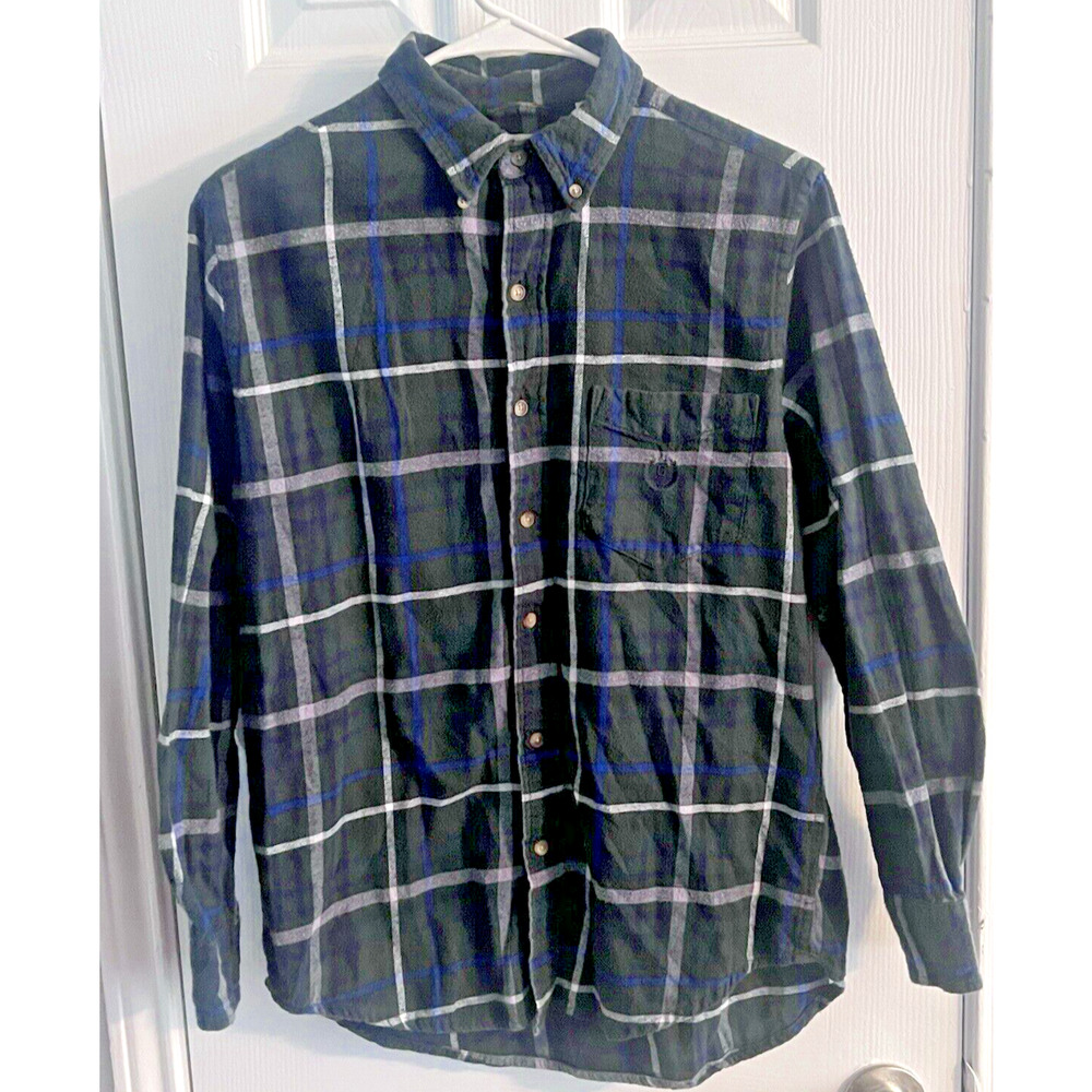 VTG Chaps Men’s Shirt Plaid Button up Lightweight Flannel Long Sleeve Size Small